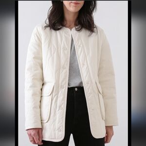 Sezane Paris Women's Off White Quilted Jacket Size 34
